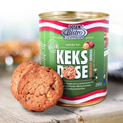 CONVAR DOSENBISTRO Keksdose Cookies mit Haselnuss und Choco-Chips