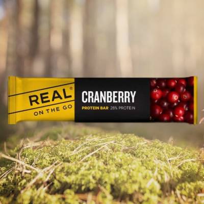 REAL On The Go Proteinriegel Cranberry Kompaktnahrung